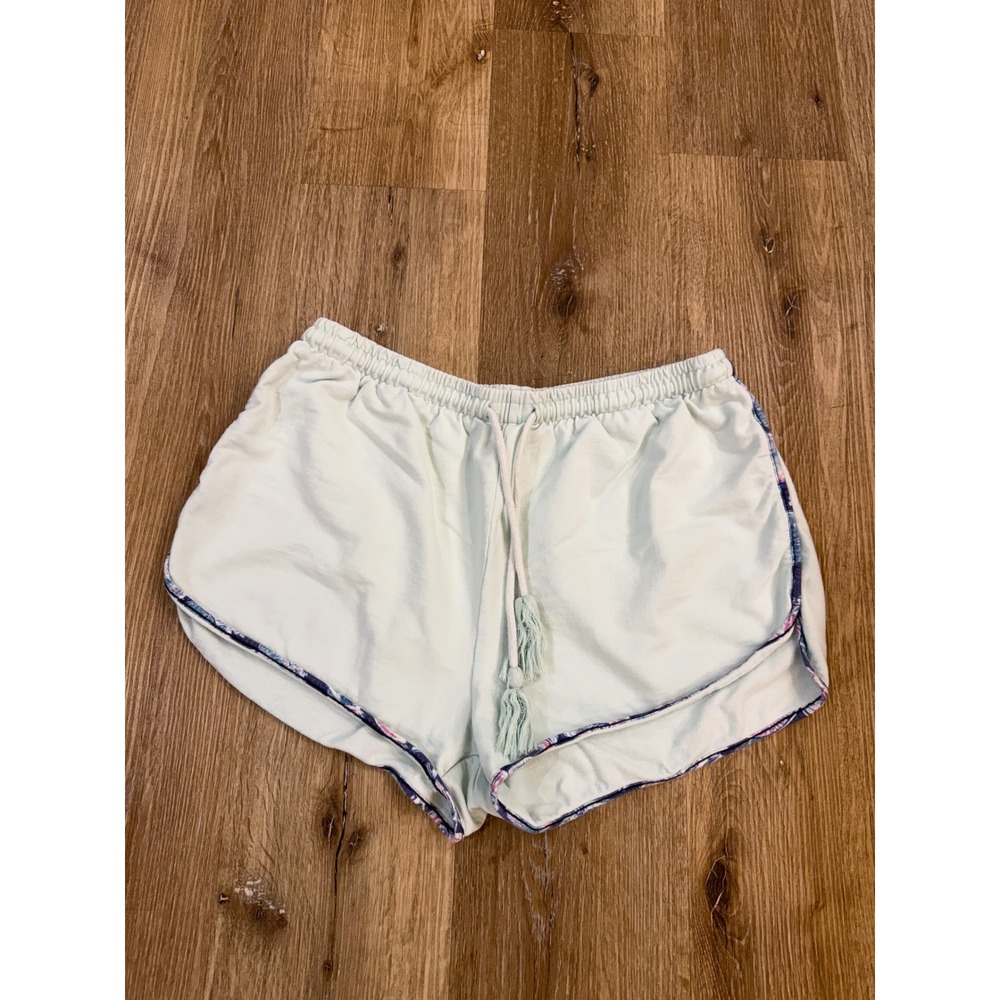Simply Southern Lounge Shorts Womens XL Mint Green Cotton Tassel Drawstring Trim